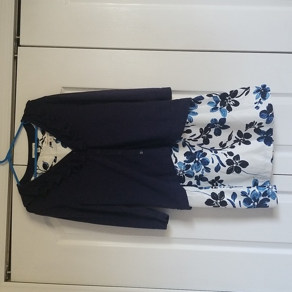 Coldwater Creek Easter Dress 14 Petite with Cardigan Size Medium (10-12) - Picture 3 of 14